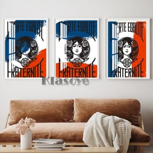 Freedom Goddess Print Art Retro Poster Sketch Colored Drawing Wall Stickers Hotel Coffee Shop Vintage Home Decor Canvas Painting