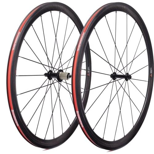 EU Duty-Free Road Bike Carbon Wheels Ultralight 700C 38mm 50mm Clincher 23mm Width V-brakeBicycle Wheelset with Powerway R13 hub