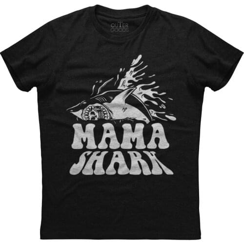 Mama Shark Premium Quality Classy Short Sleeve Unisex Black Cotton T-Shirt