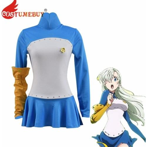 CostumeBuy Anime The Seven Deadly Sins UnjustSin Elizabeth Cosplay Costume Women Blue dress Skirt Halloween Party Custom Made