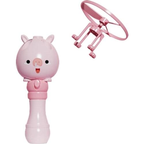 2-in-1 Summer Beach Outdoor Aerocraft Toy for Kids Interactive Toy Bamboo Dragonfly Bubble Maker for Wedding Celebration 69HE