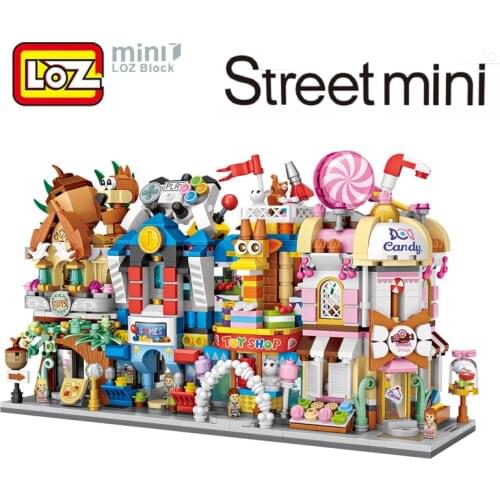 LOZ Mini City Street View Scene Mini Building Blocks Candy Shop Game Room Toy Store Nut shop Architectures Models & Building Toy
