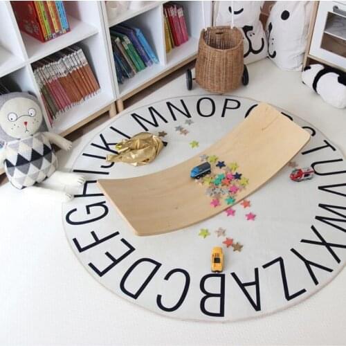 Nordic 26 Alphabet Baby Play Mat Round Kids Rug Toys for Children Room Decor Educational Gym Activity Carpet in the Nursery