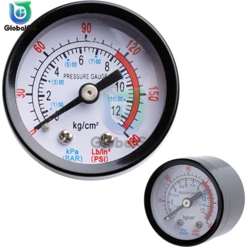 Air Compressor Pneumatic Hydraulic Fluid Pressure Gauge 0-12Bar / 0-180PSI 1/4 BSP 8/4 BSP Pressure Meter Gauge Manometer
