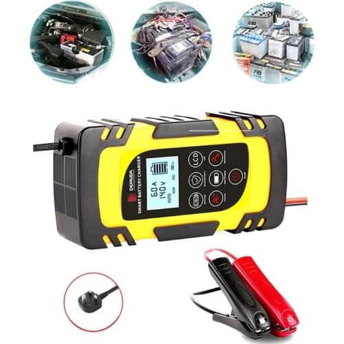 Portable Fully-Automatic LCD Display 12V 24V Lead-acid Smart Car Battery Charger Battery Maintainer Charger High Safety A5KD