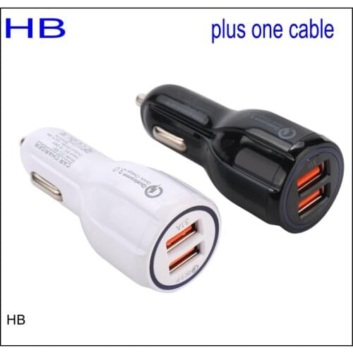 QC 3.0 Quick Car charger Dual usb ports 6A Power adapter fast adaptive car chargers for iphone 7 8 x samsung s8 note 8 gps table