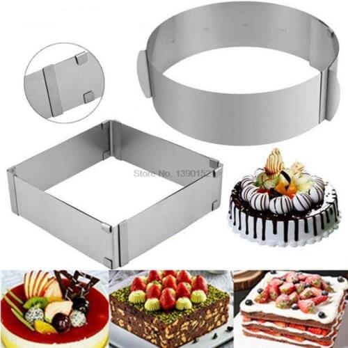 10pcs Adjustable Stainless Steel Cake Mold Cookie Mousse Ring Baking Tool Cake Mould pastry accessories Cake Decorating Tools