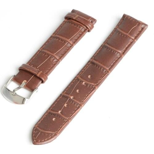 20mm Unisex Genuine Leather Watch Band Strap Bracelet Dark Brown Watchbands Gift