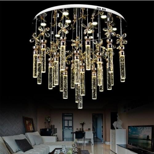 Super simple bubble crystal column living room lamp bedroom chandelier led creative fashion modern led lighting fixture led lamp