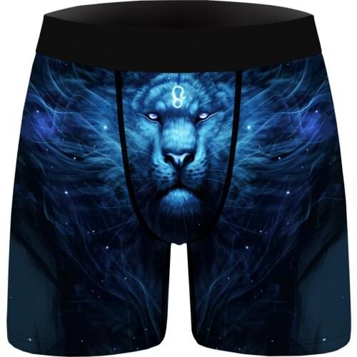 Fashion Summer Mens Panties Animal Printing Boxer Brief Mid Waist Waistband Breathable Shorts Underwear Sexy Underpant for Male