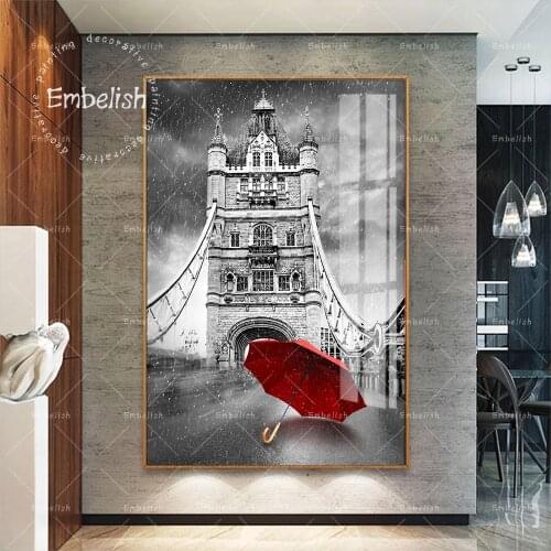 Embelish Tower Bridge On River London Landscape Wall Art Posters For Living Room Large Pictures HD Print Canvas Paintings