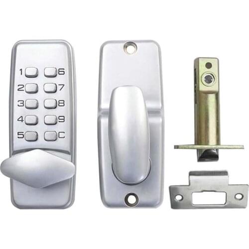 Smart Lock Code Keypad Mechanical Lock Keyless Wood Door Lock Anit-Theft Home Security Garden Lock Battery Free