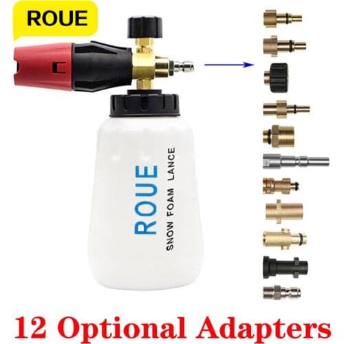 High-Pressure Cleaning 1L Upgraded Adjustable Nozzle Heavy-Duty Car Foam Impactor Suitable for Gun with 1/4'' Quick Connector