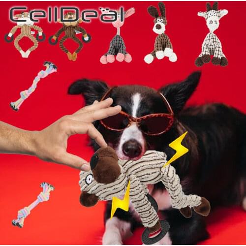 Pet Chewing Animals Donkey Shaped Dog Bite Corduroy Plush Teething Toy for Small Dogs High Quality Pet Training Supplies