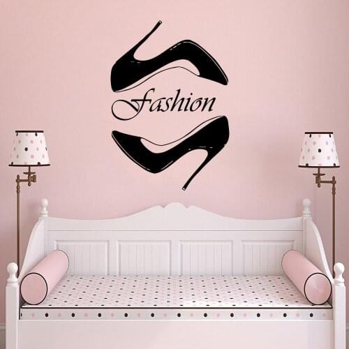 Vinyl Fashion High heels Wall Decal Window Sticker for Womens shoe store decoration Removable Shop window Decals decor HY1586