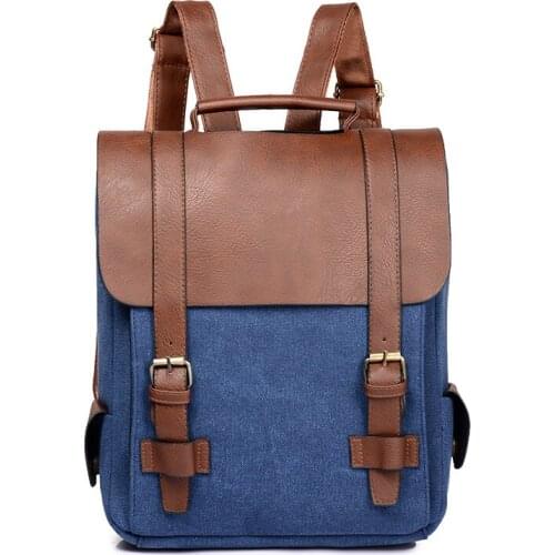 Vintage Leather Military Backpacks Men/Women School Vintage Backpack Men Small Schoolbag Mochila Feminina Large capacity bag