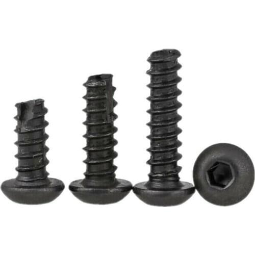 10pcs M2 M2.6 Grade 8.8 round head and flat tail slotted hexagon socket tapping screws