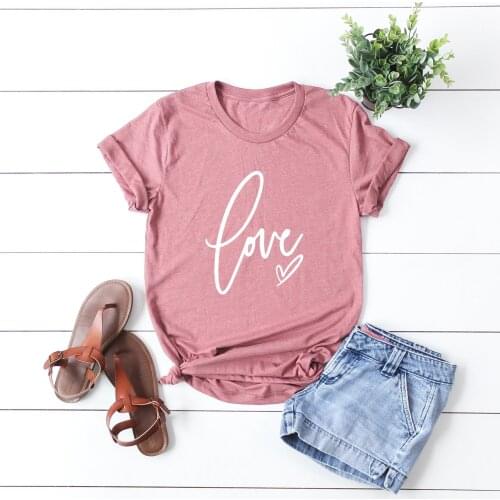 Love graphic women fashion pure cotton casual slogan Valentines Day cute young hipster grunge tumblr vintage t shirt tees tops