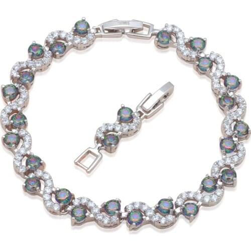 S Style Round Mystic Design Charm Bracelets Cost Price Silver Filled AAA Zirconia Fashion Jewelry for Women TB873A