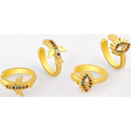 Cubic Zirconia Evil Eye Ear Cuffs For Women CZ Crystal Multicolor Aircraft Clip On Cartilage Earrings Women Jewelry Gifts ersu37