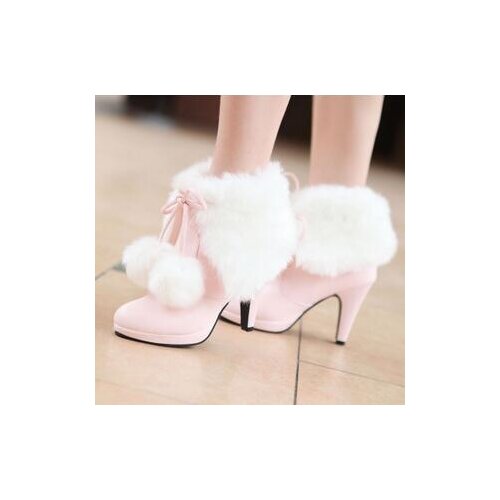 Winter ladies Japanese Sweet lolita shoes cosplay shoes women Plus velvet PU Boots Princess shoes