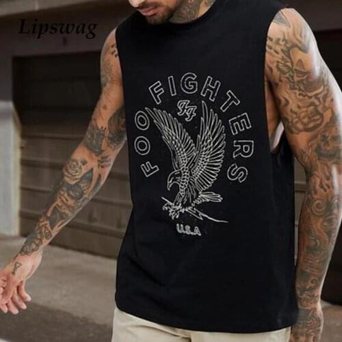 Fashion Pattern Printed Loose Men Vest 2021 Summer New Casual Sleeveless Tank Tops Male Plus Size O-Neck Pullover Streetwear 4XL
