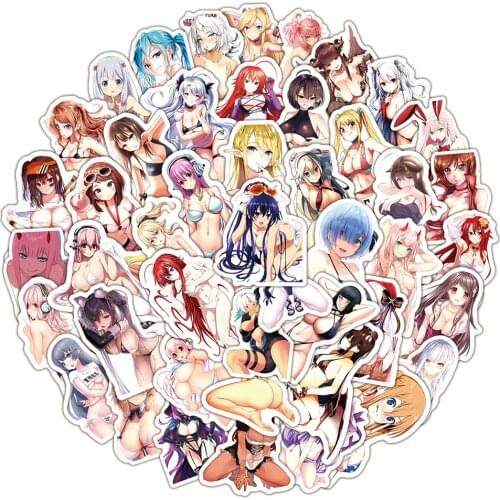 10/50pcs Anime Sexy Beauty Bikini Girls Kawaii WAIFU Phone Laptop Skateboard Bike Motorcycle Car for Luggage Sticker