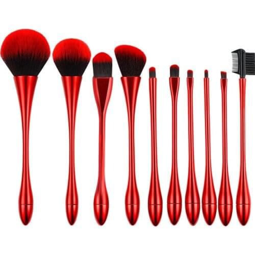 10 Pieces Slim Waist Styling Goblet Shape Makeup Cosmetic Brush Whole Set for Beginner E802