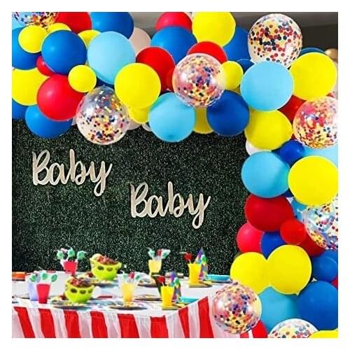 104Pcs/set Circus Balloons Garland Red Yellow Blue Ballons Confetti Balloon Arch Kit Baby Shower Wedding Birthday Party Decor