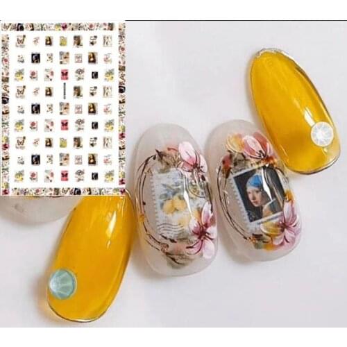 The latest Japanese flower styles in 2020 with glue 3d nail stickers nail decals exported to Japan to design nail sticker