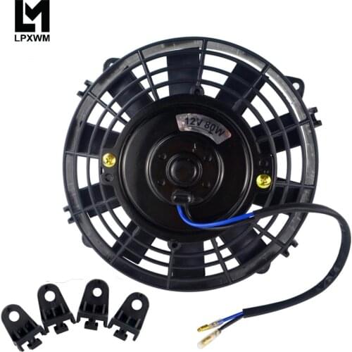 7 Inch Universal 12V 80W Slim Reversible Electric Radiator AUTO FAN Push Pull With mounting kit Type I 7\" FANI7