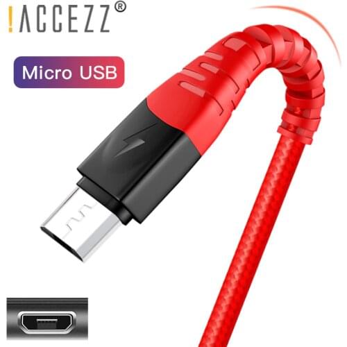 !ACCEZZ 2M Nylon Micro USB Cable Data Sync For Samsung Galaxy S7 S6 Edge Android Mobile Phone Charging Cable For Xiaomi Redmi 4X