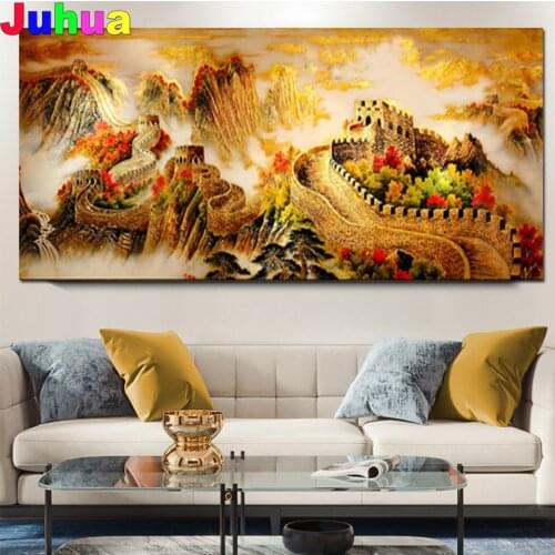 DIY 5D Great Wall Diamond Embroidery,Round Diamond Full rhinestone Diamond painting cross stitch,China Places of Interest