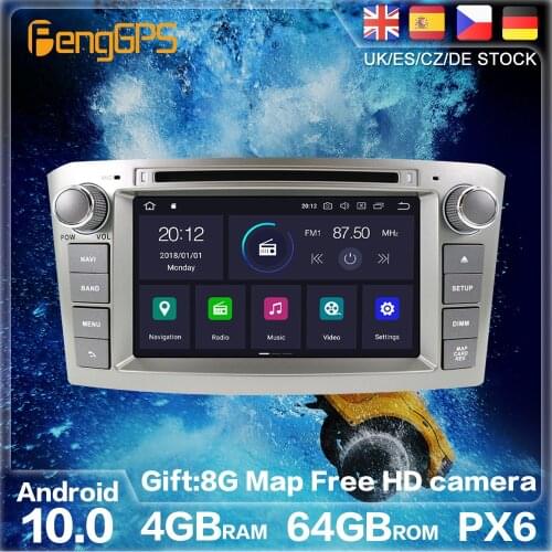 Android 10.0 PX6 For Toyota Avensis 2002 2003-2008 GPS Navigation Auto Radio Stereo Car DVD Multimedia Auto Player HeadUnit 2DIN