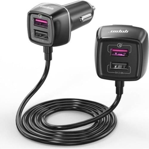 Car Charger with 4 USB Ports Car Cigarette Lighter Socket Power Adapter Socket for Marine Boat Truck Motorcycle RV Wired