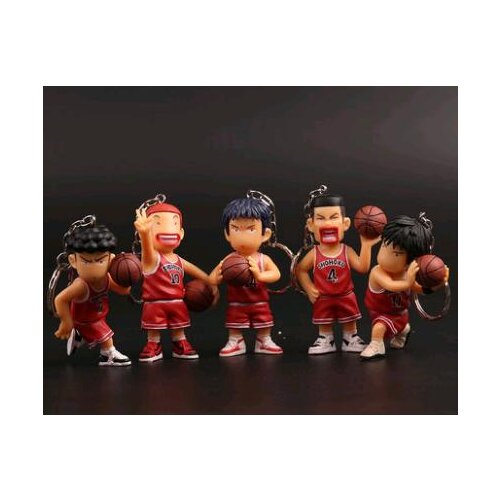 5pcs/lot Anime Slamdunk keychain Figure toys Slam Dunk Super Slams Cute PVC Keychain Pendants Model NT0
