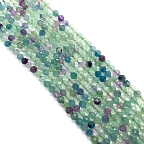Natural Stone Beads Fluorite Round Green Loose Beads Making Necklace Bracelet Needle Thread for DIY Charm Jewelry Creative Gifts
