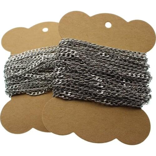 5m/lot 3 4 5 6 7 8 9 15 mm Stainless Steel Necklace Chains Bulk, NK Link Chain Necklace for Men DIY Jewelry Accessories Making