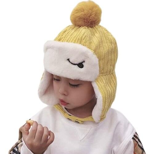 Doitbest 3 to 8 years old Boy girl Beanies bomber hat Winter Child knit hat kids girls Earflap Caps