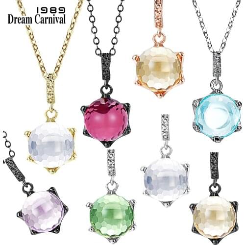 DreamCarnival1989 New Special Shape Pendant Necklace Women 8 Colors Beautiful Zircon Pretty Ins Love Updated Party Bijoux WP6904