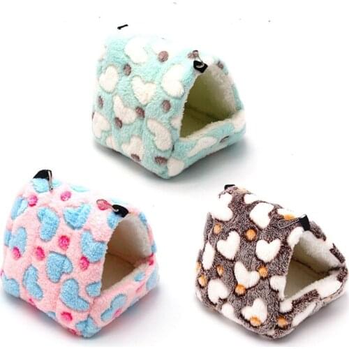Pet Hamster Hammock Cage Winter Warm House Plush Soft Hanging Bed for Hamster Squirrel Little Mouse Mini Animal Living Nest