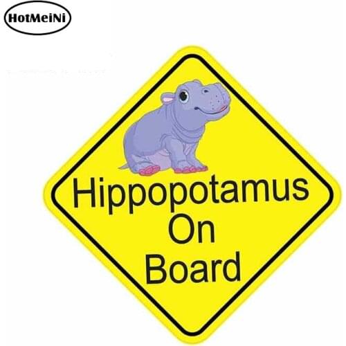HotMeiNi 13cm x 13cm for Hippopotamus On Board GraphicsVinyl Waterproof Auto Car Stickers ATV JDM Trunk Bumper Fine Decals