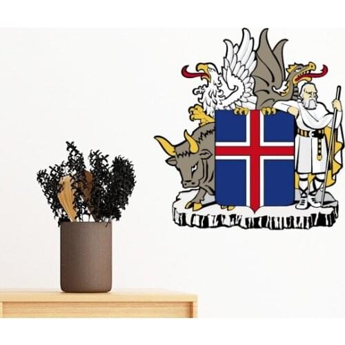 Iceland Europe National Emblem Removable Wall Sticker Art Decals Mural DIY Wallpaper for Room Decal