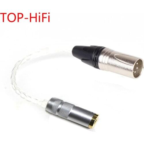 TOP-HiFi Single-Crystal-Silver 3.5mm TRRS Balanced Female to 4pin XLR Balanced Male Audio Adapter Cable 3.5 to XLR