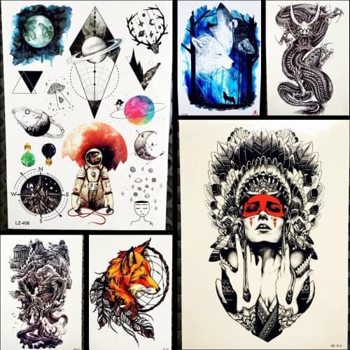 Cool Greek Mythology Power Man God Temporary Tattoo Men Body Art Arm Fake Flash Waterproof Tattoo Stickers Women Tatoo paste