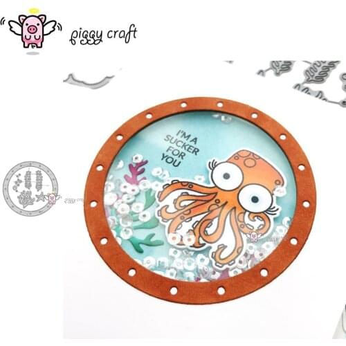 Piggy Craft metal cutting dies cut die mold Porthole Coral Starfish Scrapbook paper craft knife mould blade punch stencils dies