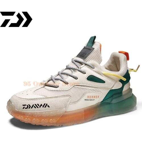 New Men Daiwa Fishing Shoes Anti-skid Mountain Climbing Outdoor Athletic Breathable Hiking Waterproof Anti-wear Fishing Shoes