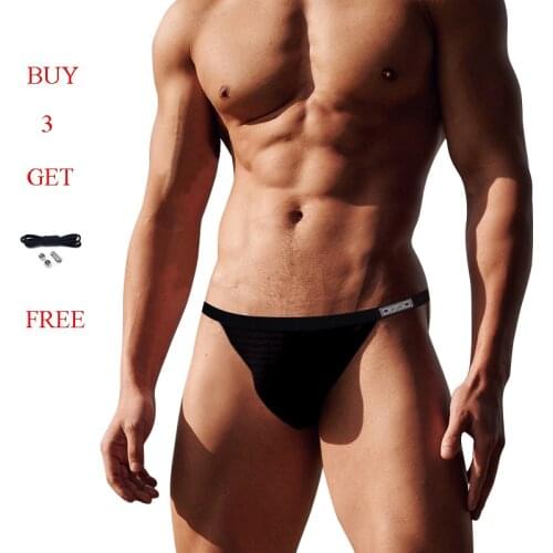 Fashion New Thong Men Sexy Gay Jockstrap Man Underwear Cotton Sissy G-string Bikini Mens Thongs Close Fit Comfortable BS3119