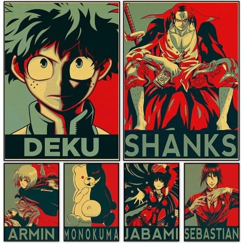 Japanese Animation Graffiti Superhero Set Retro Anime Posters And Prints Figure Canvas Painting Home Decoration Wall Art Picture