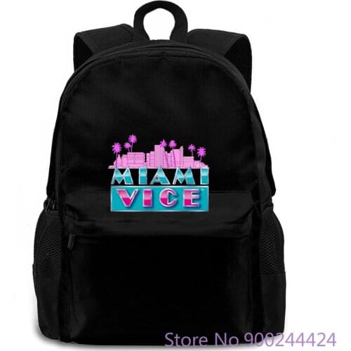 New MIAMI VICE Classic TV Series Don Johnson Black To New women men backpack laptop travel school adult student
